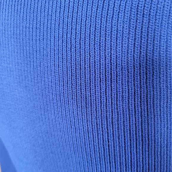 River Island Blue -Bright Women's Plunge Long Sleeve Top ,size 10 - Picture 6 of 6